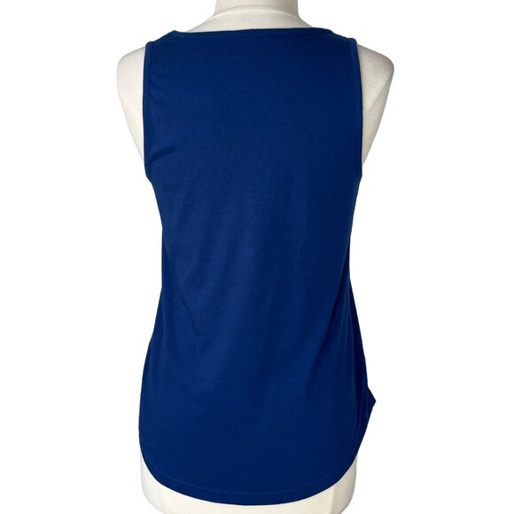 Natural Reflections Tank Top Womens Medium Blue Sun Rays Boat Waves Lake Days - Picture 2 of 8